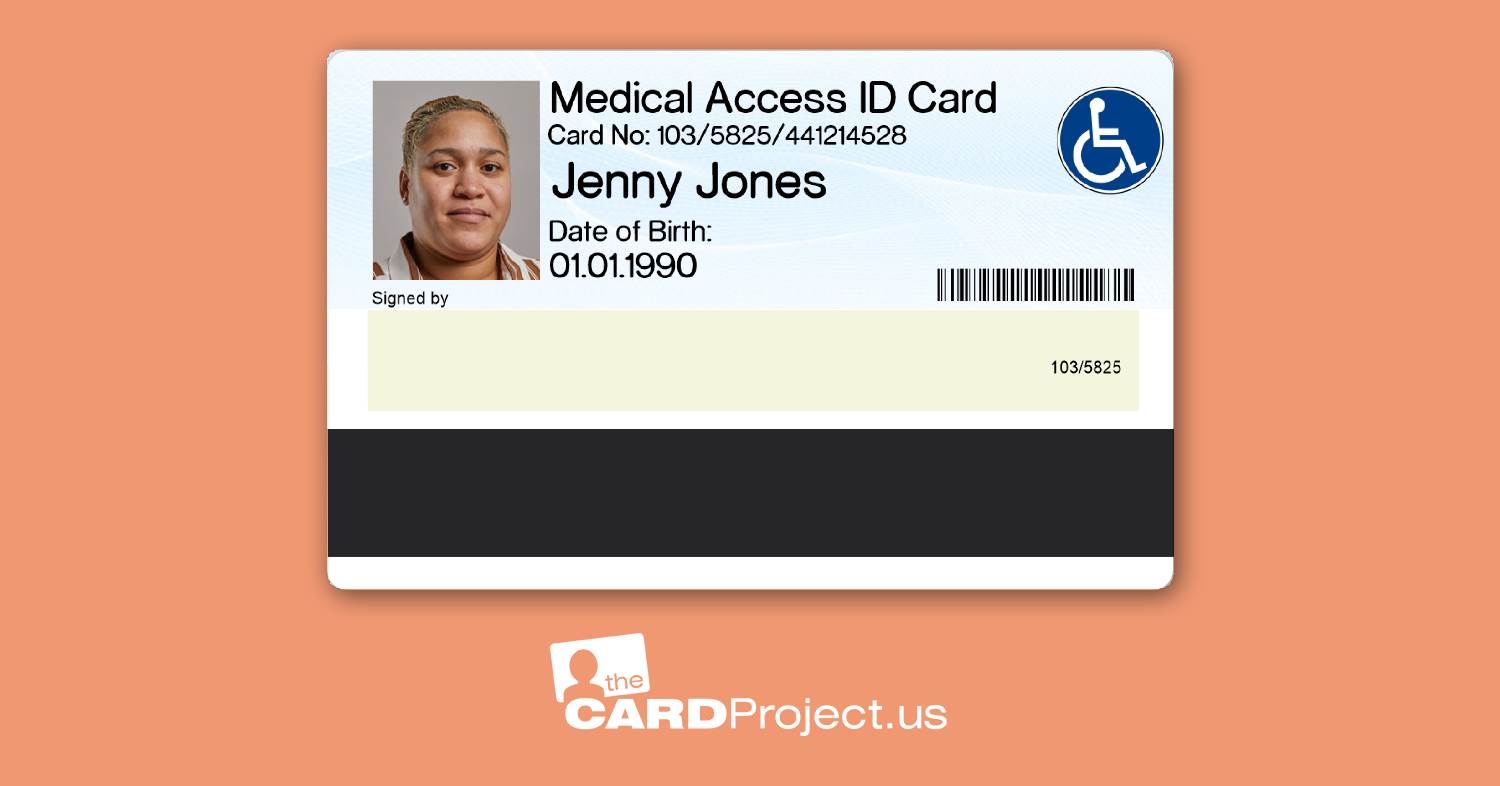 Medical Access Photo ID Card (REAR)